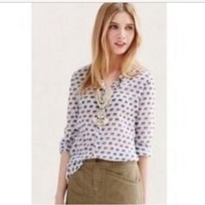 Anthropologie Hei Hei Daytrip Purple Elephants Button Down — Size XS